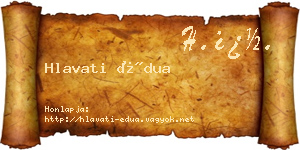 Hlavati Édua névjegykártya